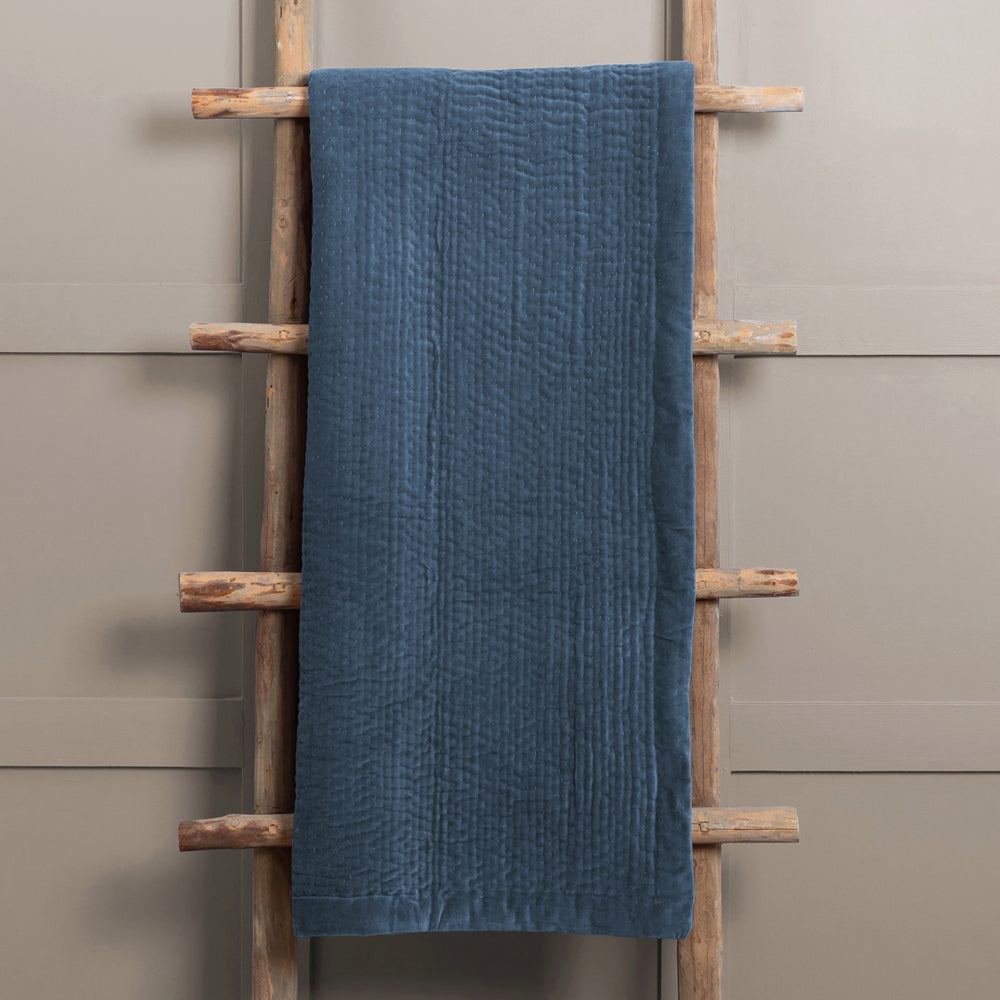 Haze Velvet Quilted Throw