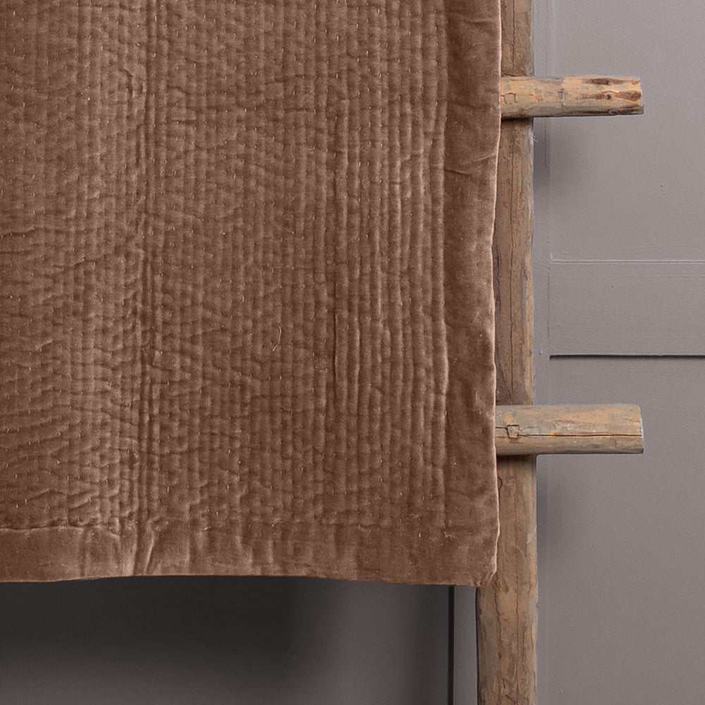 Haze Velvet Quilted Throw