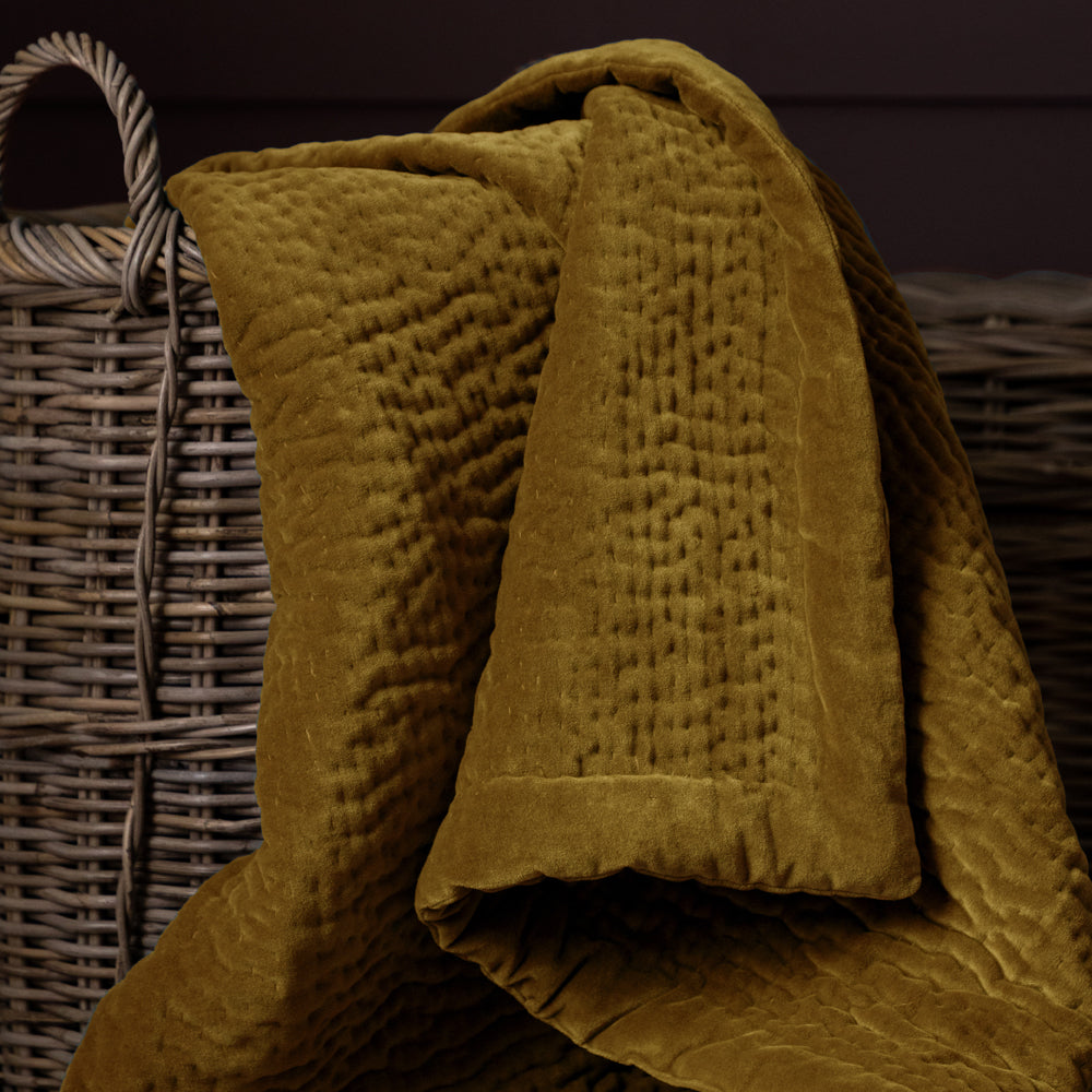 Haze Velvet Quilted Throw