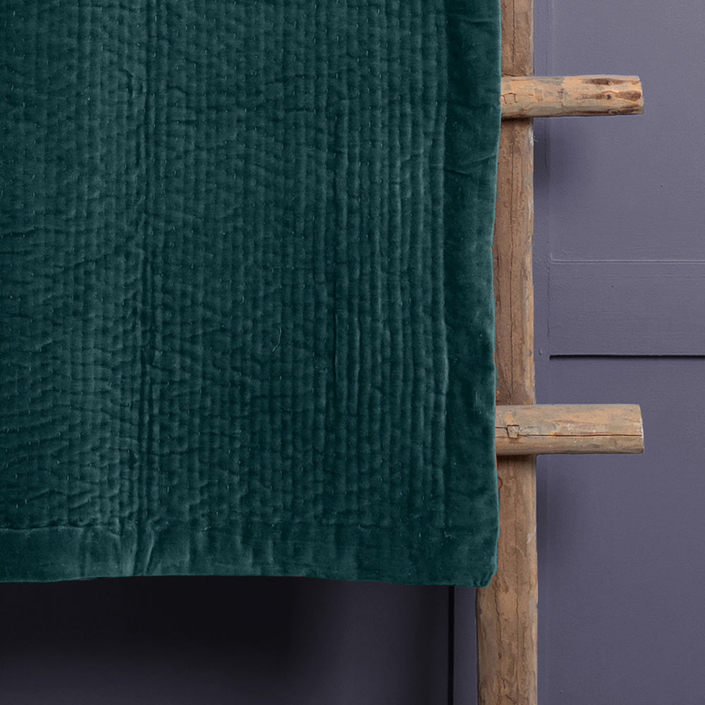Haze Velvet Quilted Throw
