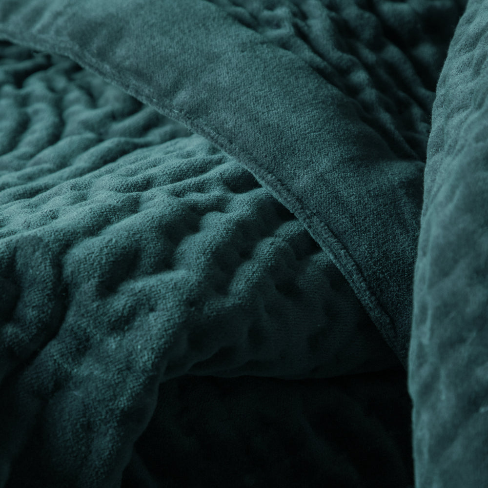 Haze Velvet Quilted Throw