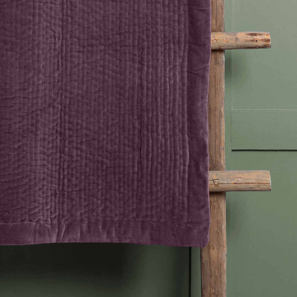 Haze Velvet Quilted Throw