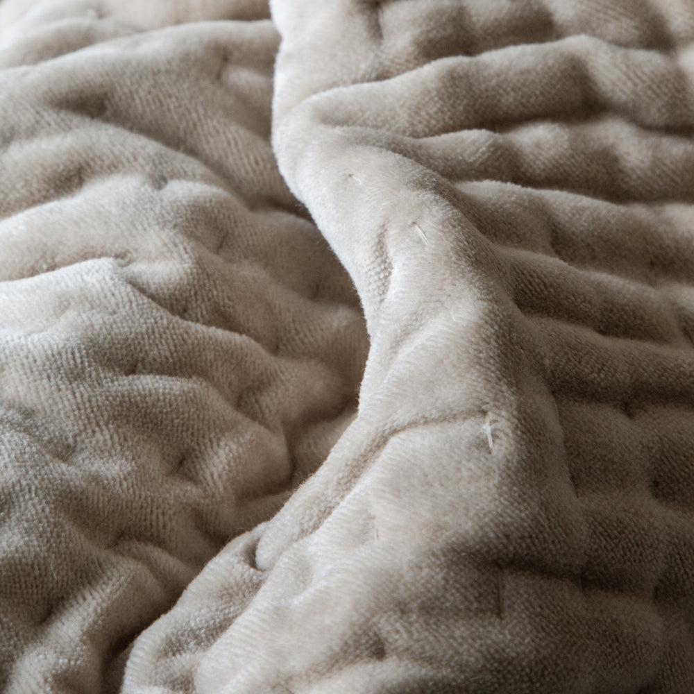 Haze Velvet Quilted Throw