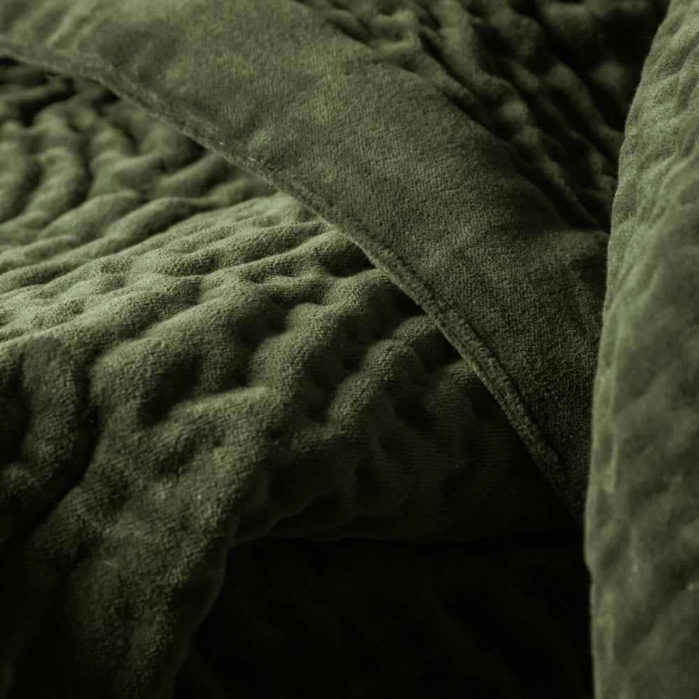 Haze Velvet Quilted Throw