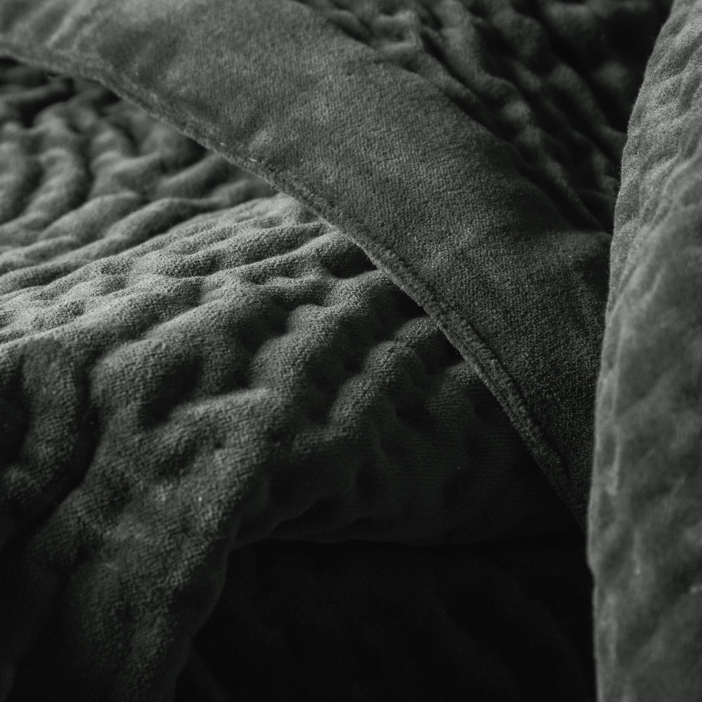 Haze Velvet Quilted Throw