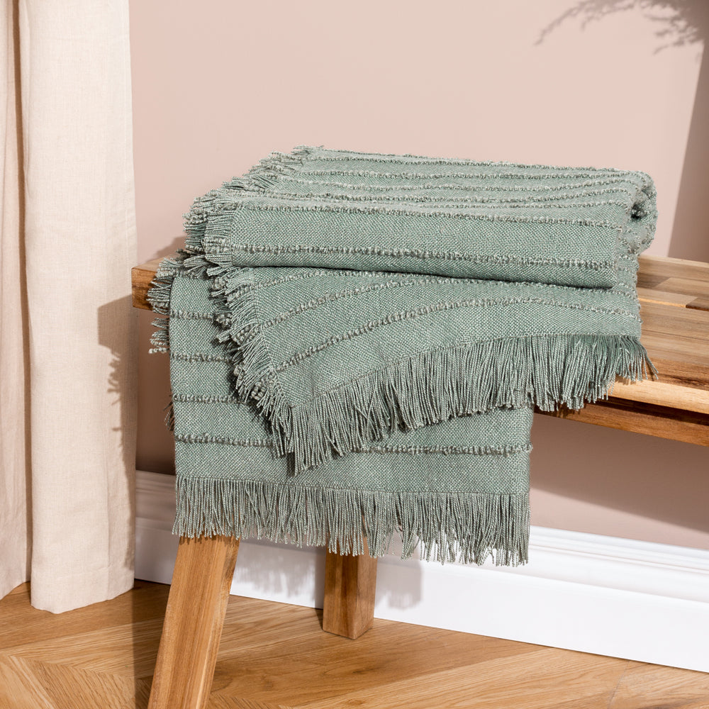 Hazie Woven Fringed Throw