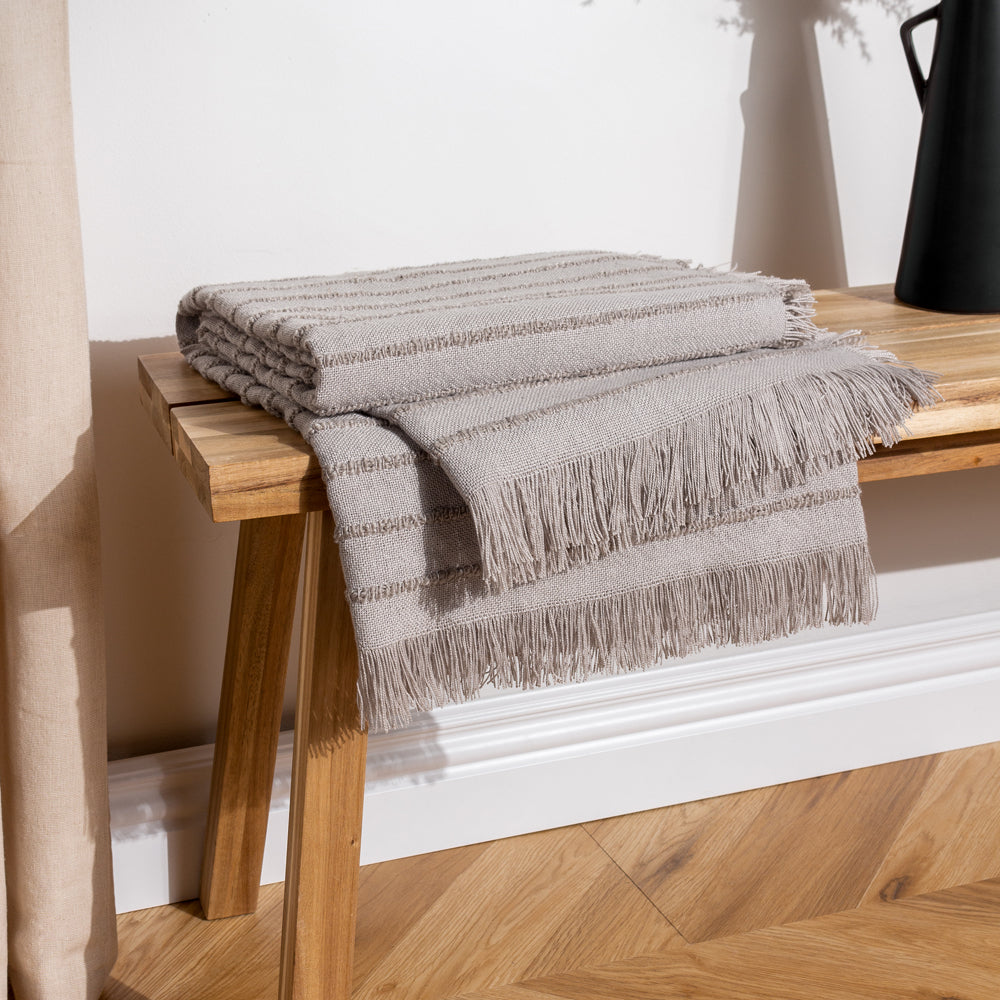Hazie Woven Fringed Throw