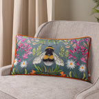 House of Bloom Zinnia Bee Rectangular Cushion