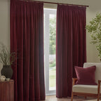 Heavy Chenille Velvet Room Darkening Pencil Pleat Curtains