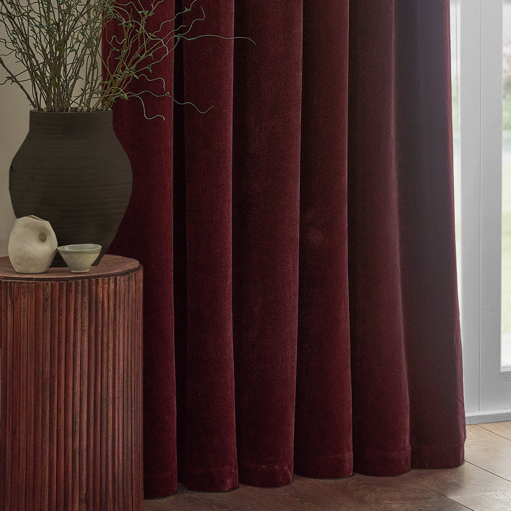 Heavy Chenille Velvet Room Darkening Pencil Pleat Curtains