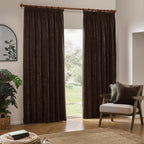 Heavy Chenille Velvet Room Darkening Pencil Pleat Curtains