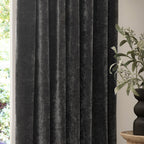 Heavy Chenille Velvet Room Darkening Pencil Pleat Curtains