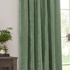 Heavy Chenille Velvet Room Darkening Pencil Pleat Curtains