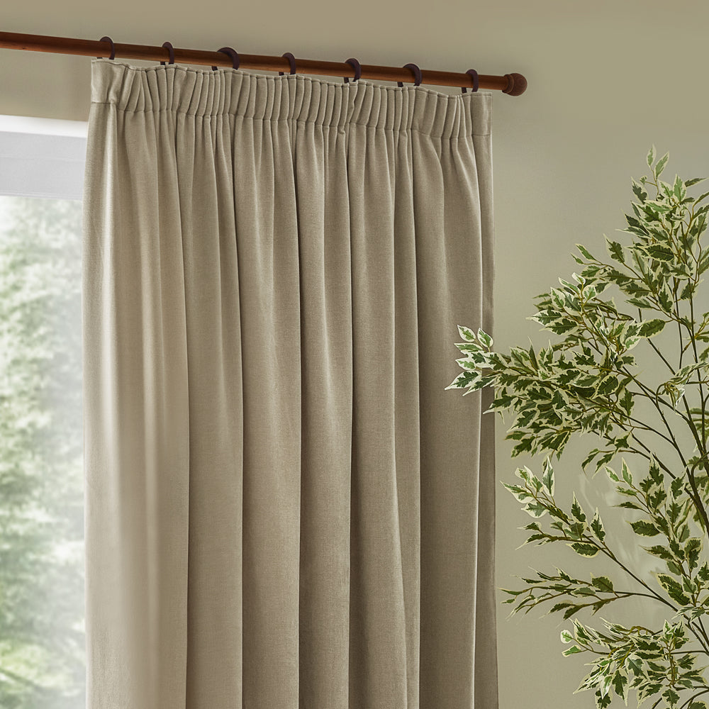 Heavy Chenille Velvet Room Darkening Pencil Pleat Curtains