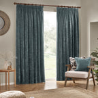 Heavy Chenille Velvet Room Darkening Pencil Pleat Curtains
