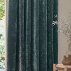 Heavy Chenille Velvet Room Darkening Pencil Pleat Curtains