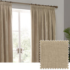 Heavy Chenille Velvet Room Darkening Pencil Pleat Curtains