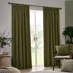 Heavy Chenille Velvet Room Darkening Pencil Pleat Curtains