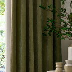 Heavy Chenille Velvet Room Darkening Pencil Pleat Curtains