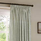 Hebden Striped 100% Cotton Lined Pencil Pleat Curtains