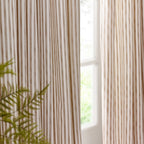 Hebden Striped 100% Cotton Lined Pencil Pleat Curtains