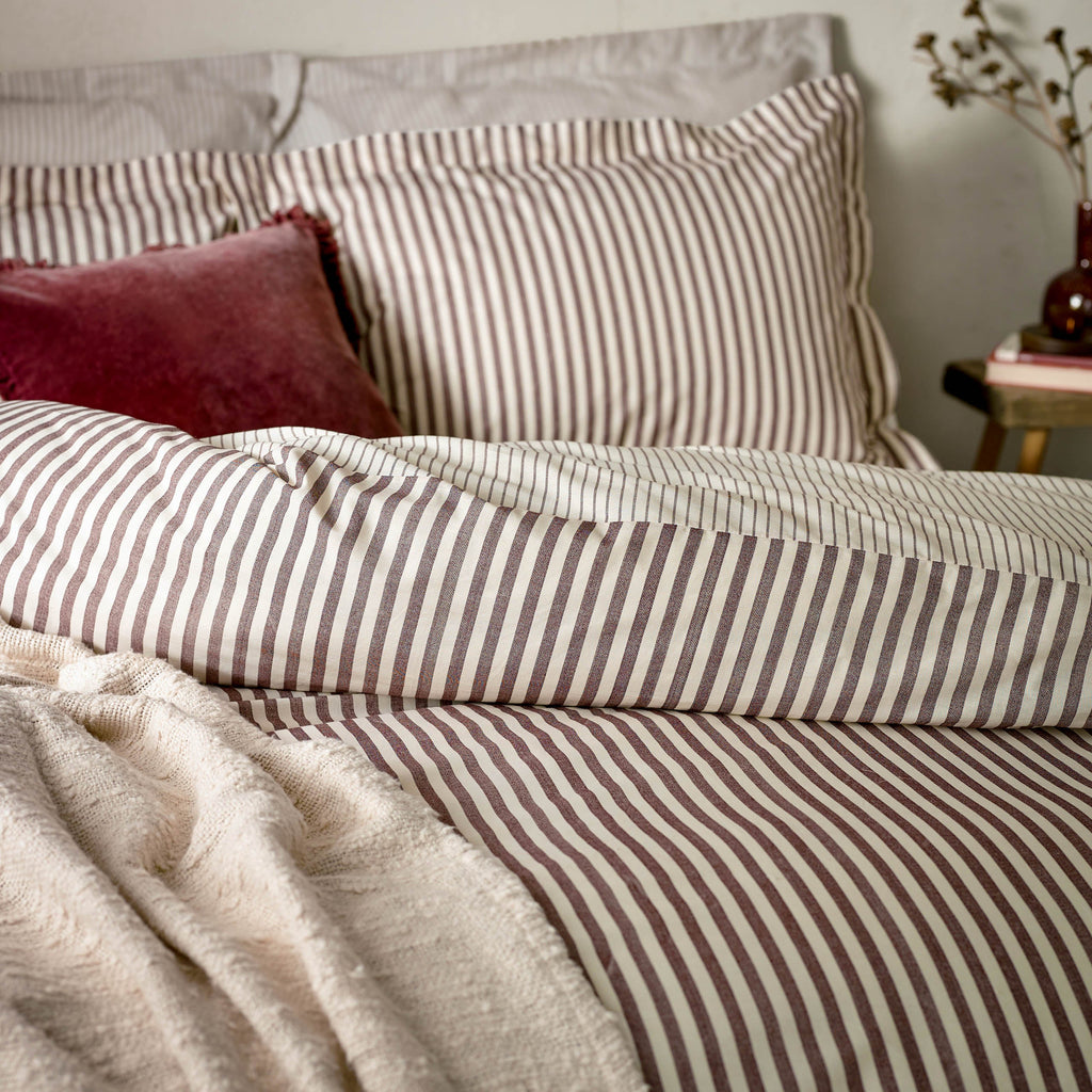 Hebden Mélange Stripe Cotton Duvet Cover Set