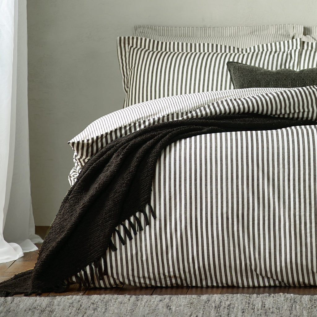 Hebden Mélange Stripe 100% Cotton Duvet Cover Set