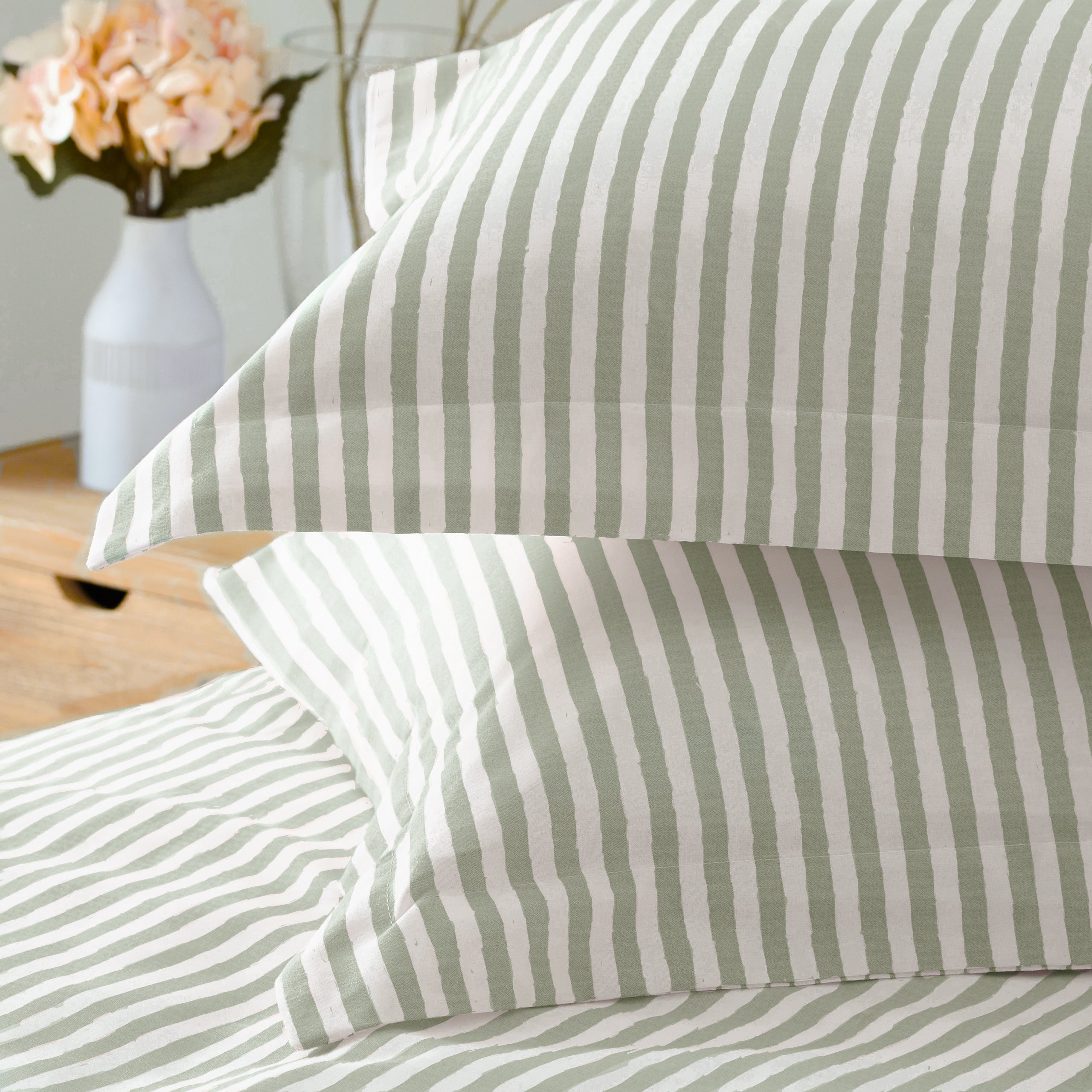 Hebden Mélange Stripe 100% Cotton Duvet Cover Set