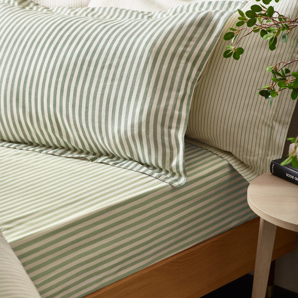 Hebden Mélange Stripe 100% Cotton Duvet Cover Set