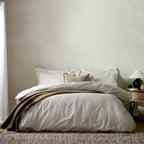 Hebden Mélange Stripe Cotton Duvet Cover Set
