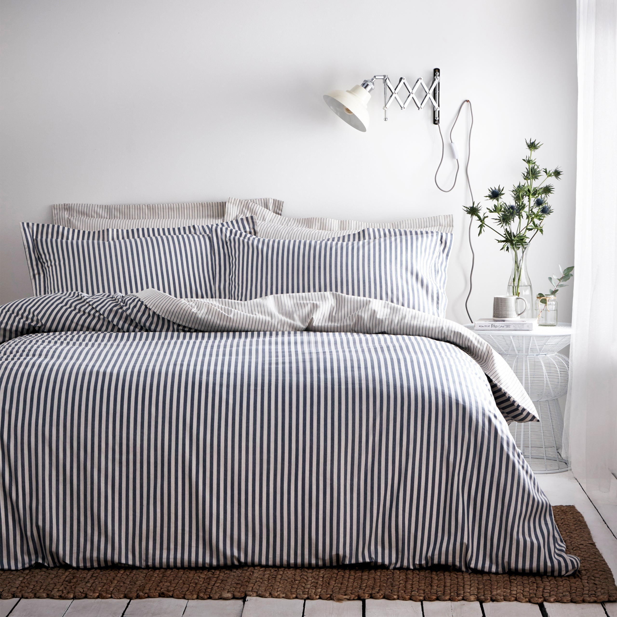 Hebden Mélange Stripe 100% Cotton Duvet Cover Set