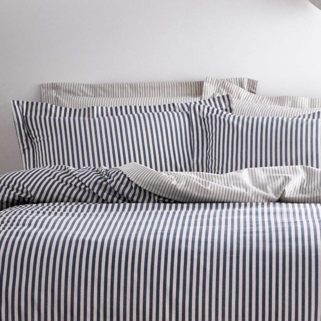 Hebden Mélange Stripe 100% Cotton Duvet Cover Set