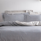 Hebden Mélange Stripe 100% Cotton Duvet Cover Set