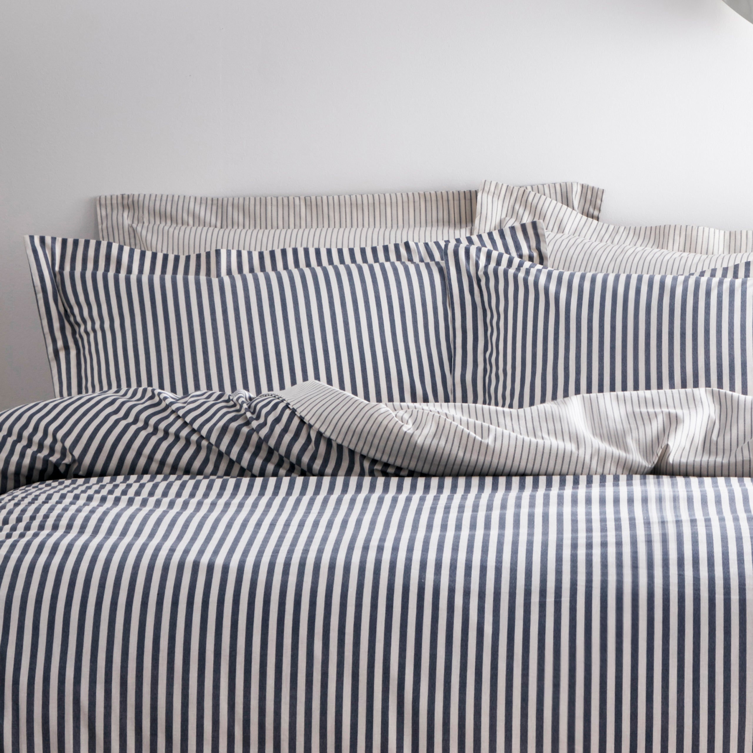 Hebden Mélange Stripe 100% Cotton Duvet Cover Set