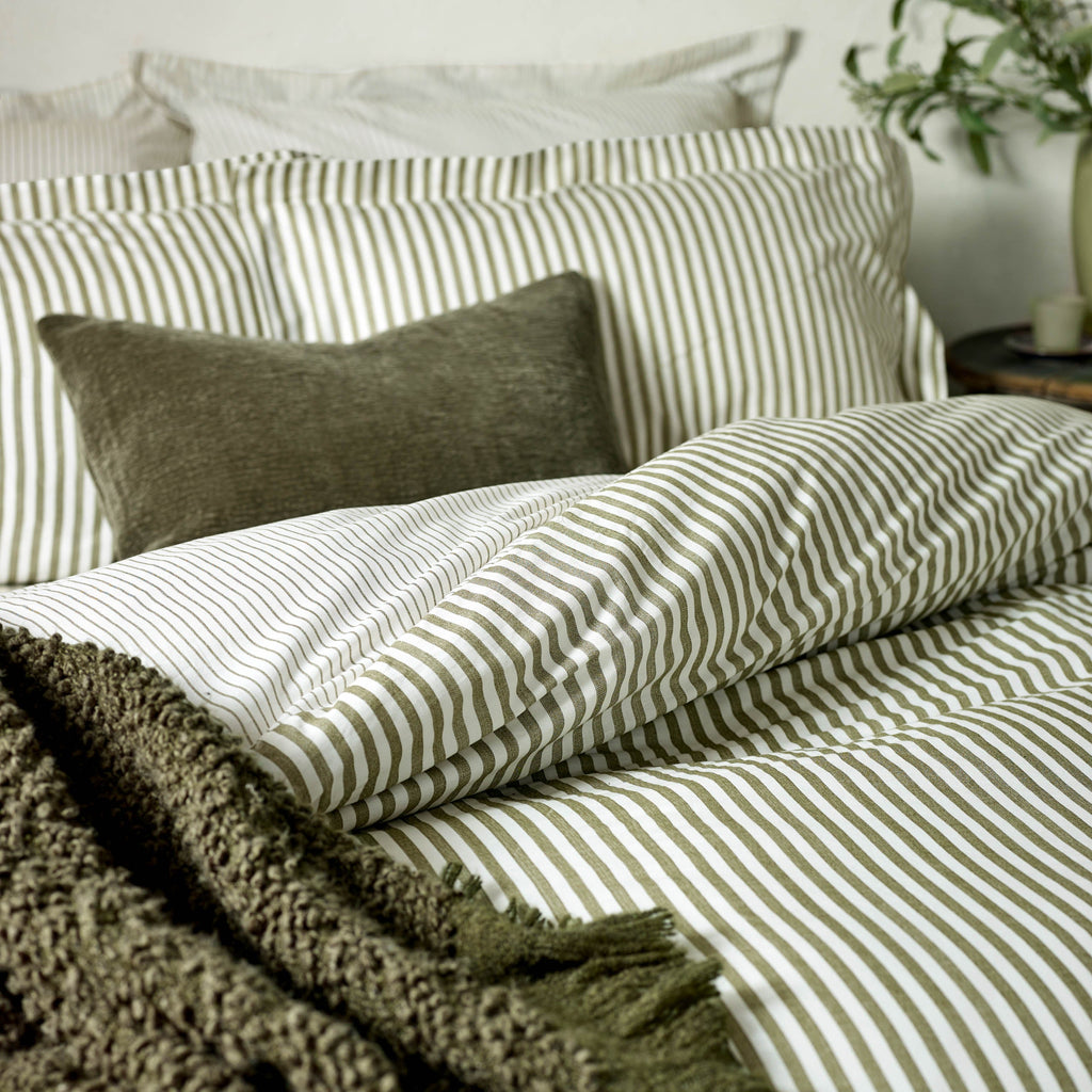 Hebden Mélange Stripe Cotton Duvet Cover Set