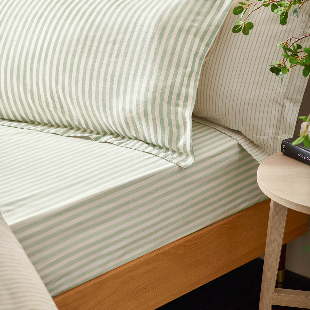 Hebden 100% Cotton Striped Fitted Bed Sheet