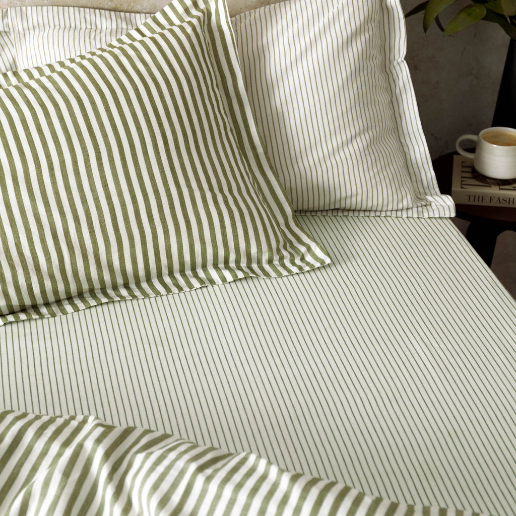 Hebden 100% Cotton Narrow Stripe Fitted Bed Sheet