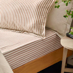 Hebden 100% Cotton Striped Fitted Bed Sheet