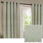 Hebden Striped 100% Cotton Lined Eyelet Curtains
