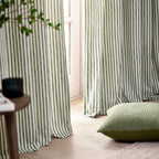 Hebden Striped 100% Cotton Lined Eyelet Curtains