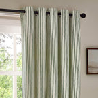 Hebden Striped 100% Cotton Lined Eyelet Curtains