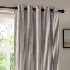 Hebden Striped 100% Cotton Lined Eyelet Curtains