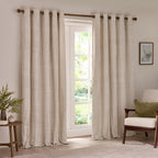 Hebden Striped 100% Cotton Lined Eyelet Curtains
