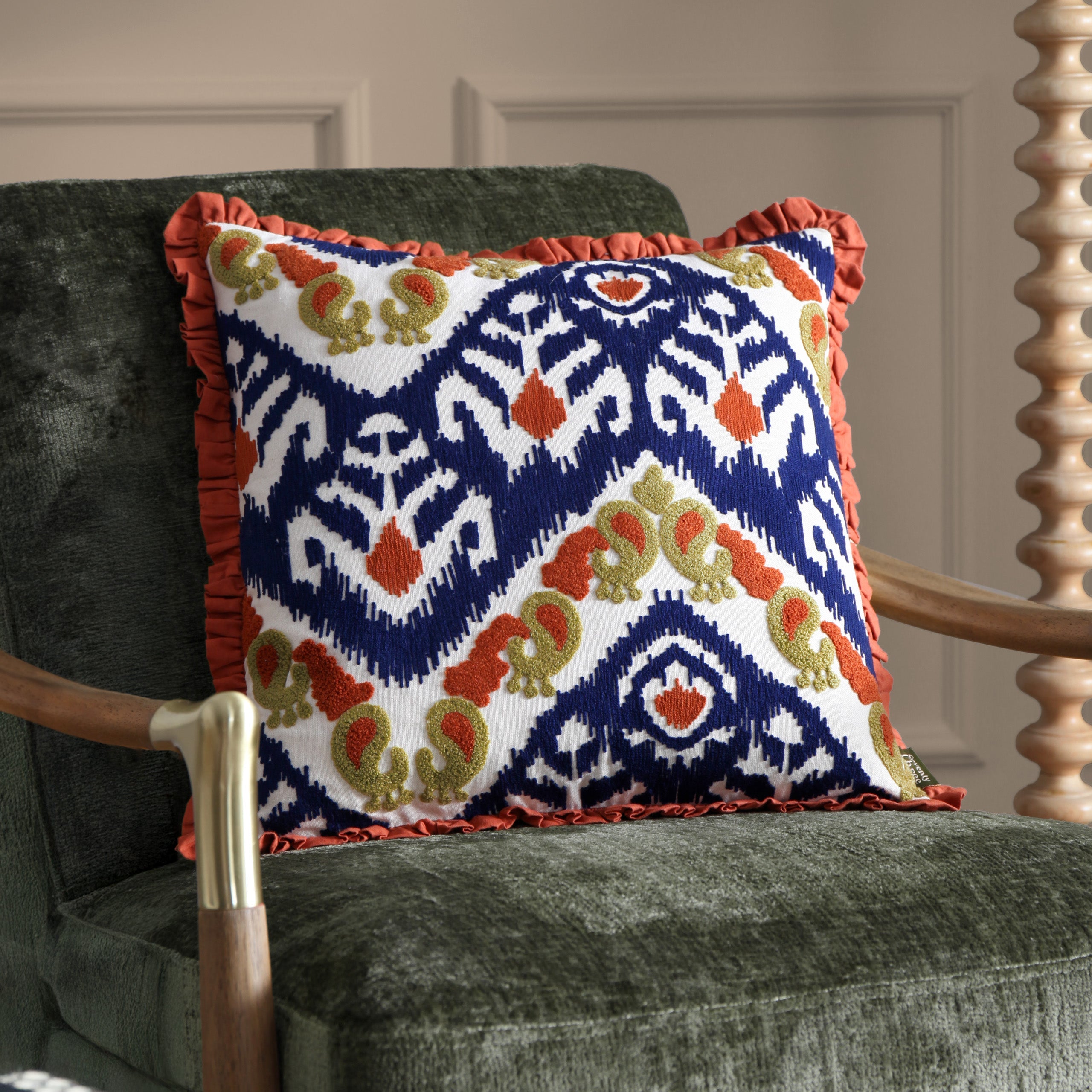 Henderson Embroidered Cotton Cushion