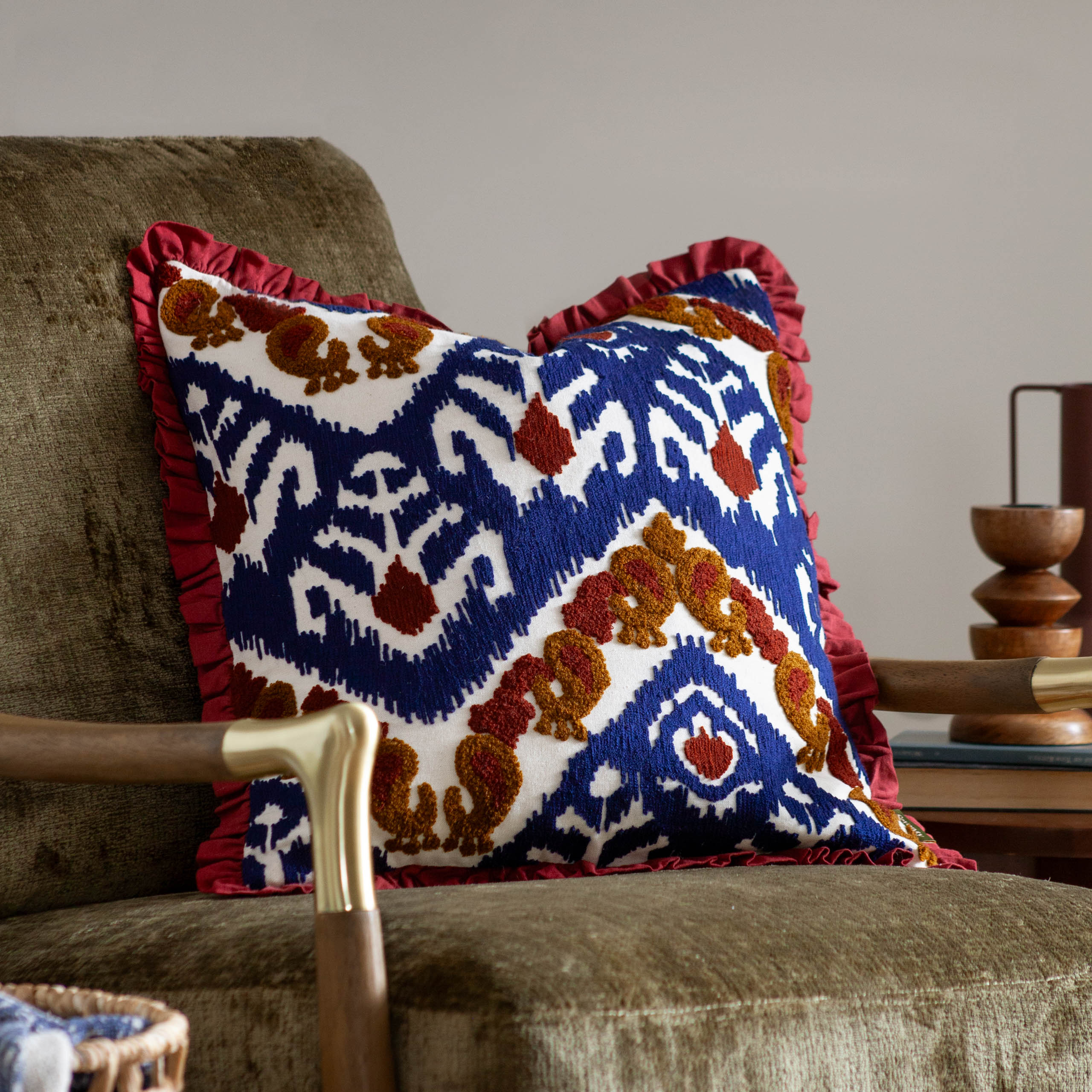 Henderson Embroidered Cotton Cushion