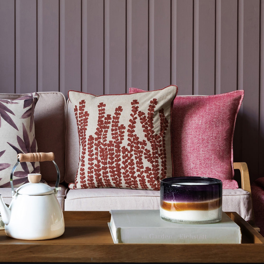 Herb Embroidered Cushion