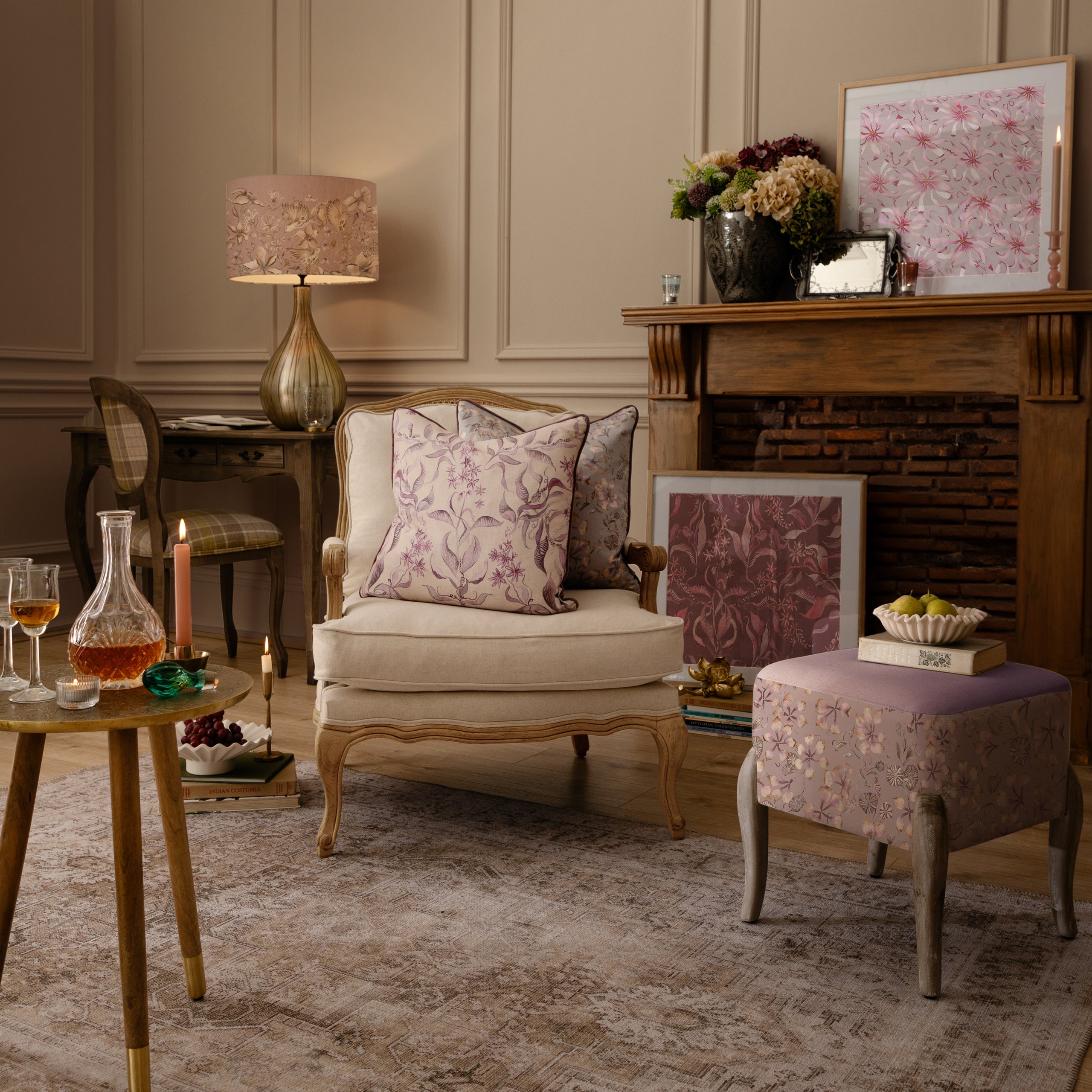 Hettie Printed Piped Cushion