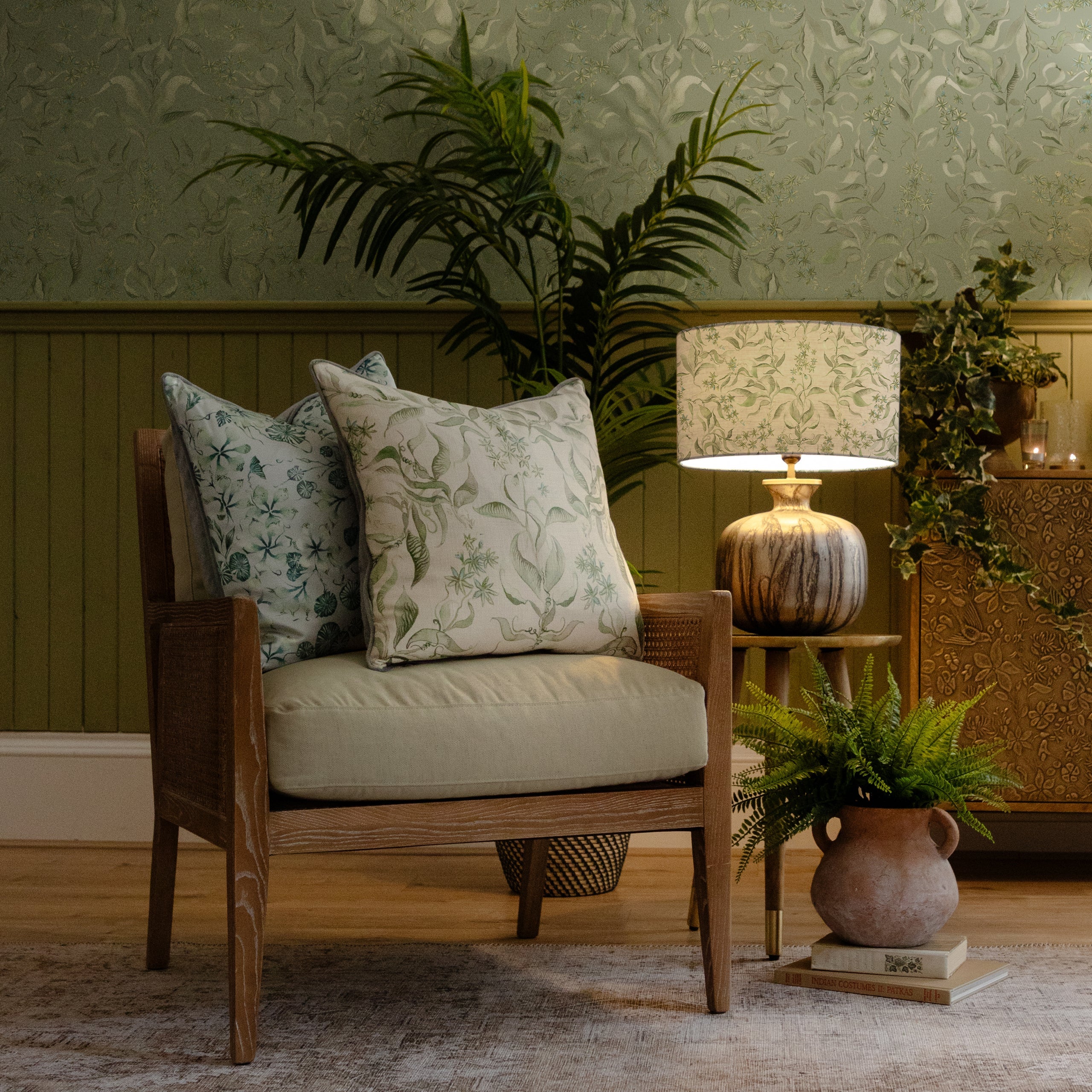 Hettie Printed Piped Cushion