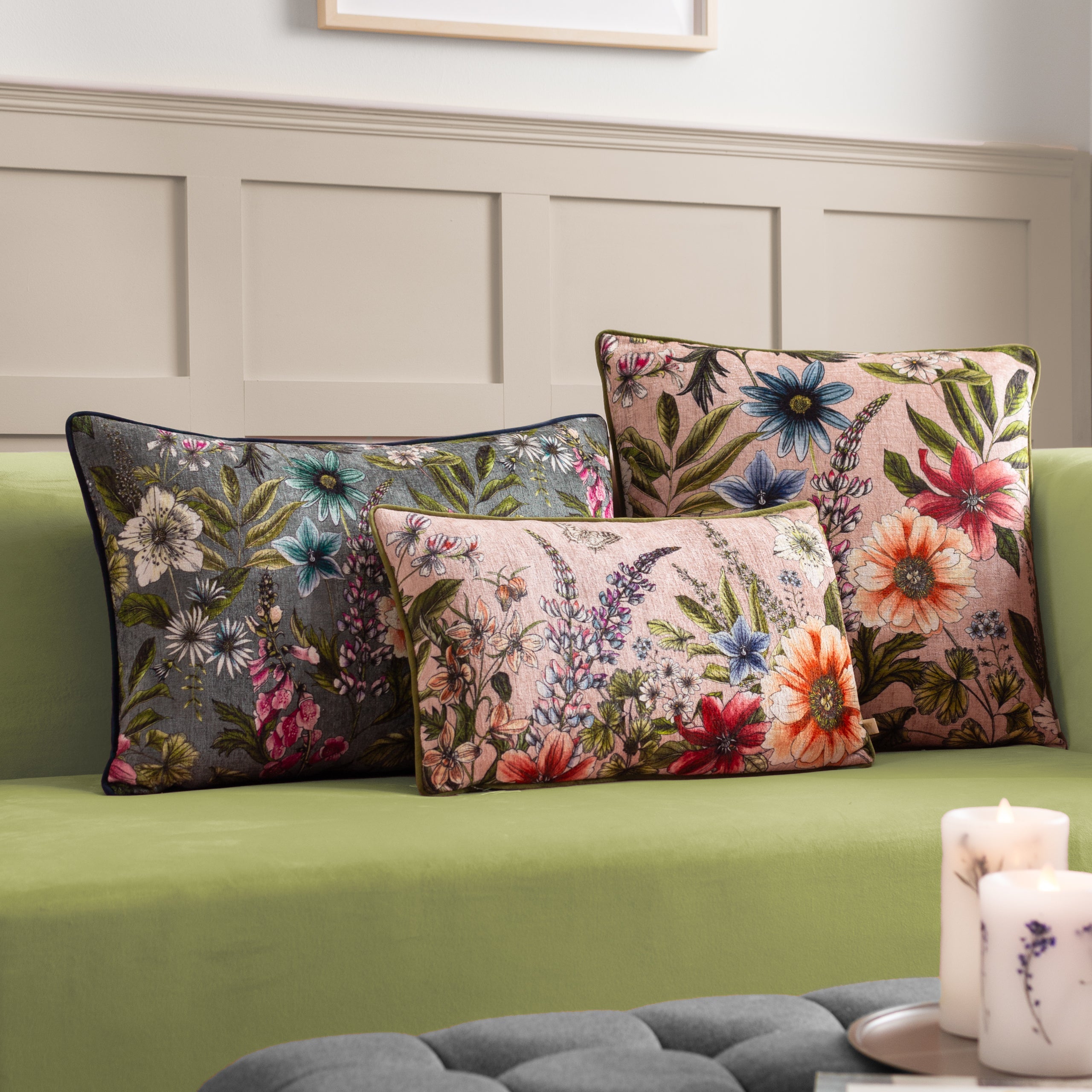 Hidcote Manor Evelyn Floral Cushion