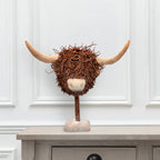 Hewie Highland Cow Hand Crafted Wooden Sculpture